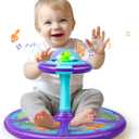 Dinosaur Sit and Spin Toy with Lights and Music, 360 Rotating Seat Toy for Toddlers, Birthday Gift for Boys and Girls Ages 2+