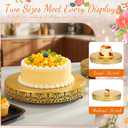 Wenqik 2 Pack Cake Stand Set, 14/16 Inch Metal Round Cupcake Dessert Stand Decorative Elegant Cake Display for Weddings Party Birthday Baby Showers Anniversary(Classic Floral,Gold)