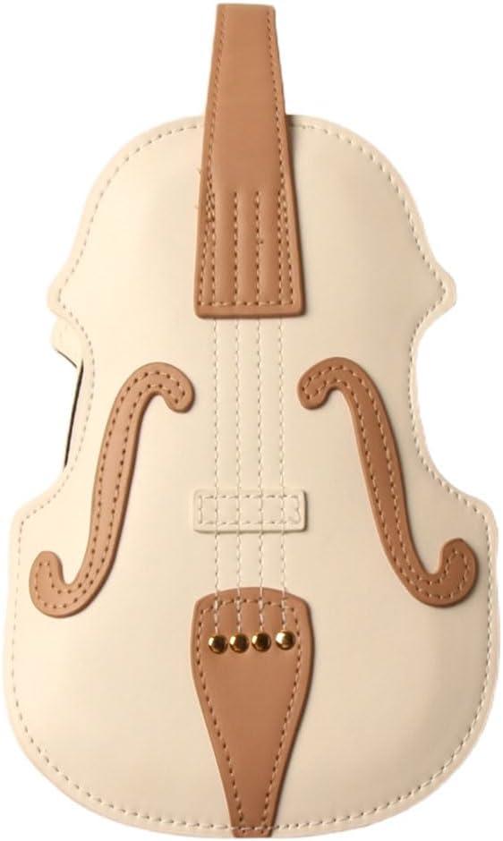 1 Piece Women's PU Crossbody Bag, Adjustable Strap Shoulder Bag, Violin-inspired Design Bag, White