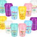 12 Pack Teacher Appreciation Gifts in Bulk, 12oz Teacher Cups with Lids Reusable Plastic Coffee Cups Tumblers Inspirational Thank You Gifts for Women, Men, Coworker, Staff, Graduation