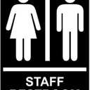 ComplianceSigns.com Staff Restroom Sign, ADA-Compliant Braille and Raised Letters, 9x6 inch White on Black Acrylic with Adhesive Mounting Strips, American Made Safety Signs for the Workplace