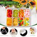 Patent Design Ribbed Snackle Box Container Snack Container Divided Serving Tray with Lid and Handle, 8 Divider Portable Snacklebox for Travel Beach for Charcuterie Veggie Fruit Candy,1 Pack (White)