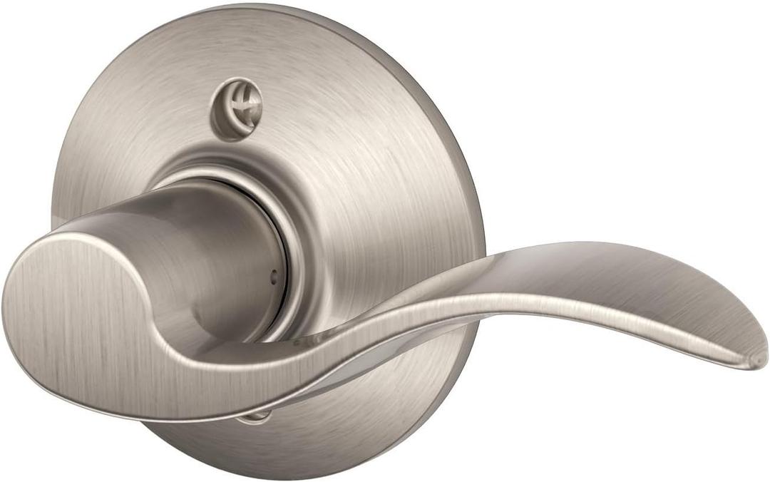 Schlage F170 ACC 619 RH Right Handed Accent Door Lever, One Sided Non-Turning Dummy Door Handle, Satin Nickel