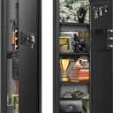 43.3" Tall Fireproof Wall Safes Between the Studs 16" Centers, Electronic Hidden Safe with Removable Shelf, Fireproof in Wall Safe for Money Jewelry Passport (Black Lock)