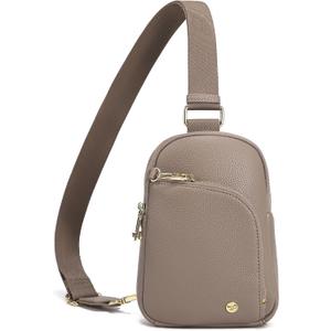 INICAT RFID Blocking Sling Bag, Anti Theft Crossbody Bag for Women, Travel Fanny Pack Style Purse, Vegan Leather (Gray)