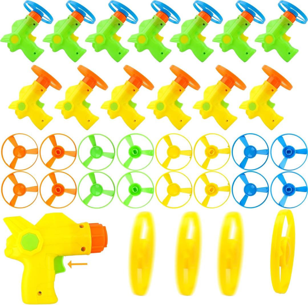 70 Pack Flying Launcher Toy Novel Flying Launcher Toy with 14 Pcs Launchers and 56 Pcs Flying Toy for Kids Outdoor and Indoor Games Birthday Party Favors