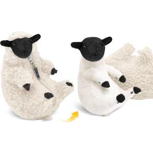 AGRIMONY Cute Shaved Sheep Stuffed Animals, Small Plushies Kawaii Lamb Plush Toys, Easter Valentines Mothers Day Birthday Christmas Funny Gifts Sheep Decor for Kids Girls Boys Teens Women (Black white)