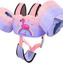 Chriffer Kids Swim Vest Life Jacket for 30-55 Pounds Boys and Girls, Toddler Floaties with Shoulder Harness Arm Wings for 2,3,4,5,6,7 Years Old Baby (Pink Purple)