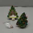 Hausse 2 Pack Christmas Ceramic Tree Night Lights, Decorative Xmas Tree Nightlight with Lamp, Multicolor Bulbs & 360 Degree Swivel Plug with ON/Off Switch for Home Bathroom Bedroom Decor