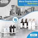 EUDELE 5-Pack Rustproof Stainless Steel Shower Caddy Set No Drill Adhesive Bathroom Organizer, Space-Saving Shower Shelves for Apartment Essentials, Bathroom/Kitchen Storage Home Decor-L Size