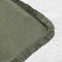 Boho Decorative Throw Pillow Covers with Fringe for Couch, Living Room, Bed Set of 2, 18x18 Inches, Olive Green