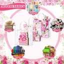 Blosssound 30 Pcs Happy Mother's Day Bags Gift with Handles, Clear PVC Tote Bags with Pink Rose Floral Print & Organza Bow, Reusable Transparent Goodie Bag for Mom Gifts Wrapping Party Favors