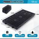 Colingmill 12 Pcs Plastic Pallets 23.6 x 11.8 x 1.18 Inch Lightweight Moisture-Proof Waterproof Floor Pallet Breathable Grid Ventilation Storage Pad for Garages, Kitchen, Basement, Attic