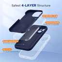 Miracase Compatible with iPhone 15 Case, [Soft Anti-Scratch Microfiber Lining], Liquid Silicone Case Gel Rubber Shockproof Drop Protection Phone Case for iPhone 15, Dark Blue