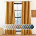 NICETOWN Faux Linen Room Darkening Gold Brown Curtains for Living Room 2 Panels Set, Pinch Pleated Noise Reducing Thermal Thick Window Treatments for Bedroom/Kids Room, W50 x L84
