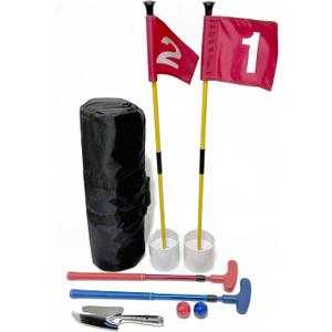 Mini Golf Course for Beach Backyard Putting Game, 2 Adjustable Putters, 2 Golf Flags & Putting Hole Cups, 2 Balls, 1 Digger and 1 Travel Bag