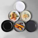HEYCOME 12 Pcs Unbreakable Deep Dinner Plates Set, 10 inch Reusable Plastic Wheat Straw Plates, Microwave and Dishwasher Safe Plate for Kitchen, Lightweight Plate for Dessert, BPA Free, 6 Colors