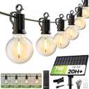 Brightown 208FT Solar String Lights Outdoor Waterproof with Remote, Solar Patio Lights with 100 Shatterproof LED Bulbs, 3 Light Mode, Dimmable & Timer, Hanging String Lights for Porch Garden Bistro