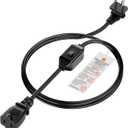 [6-Feet] On Off Switch Extension Cord, Right Angle 2-Prong Polarized Extension Cord with On-Off Inline Switch 12A 125V for Your Chargers/Lamp/Power Adapters etc, 16AWG Cord (Black)