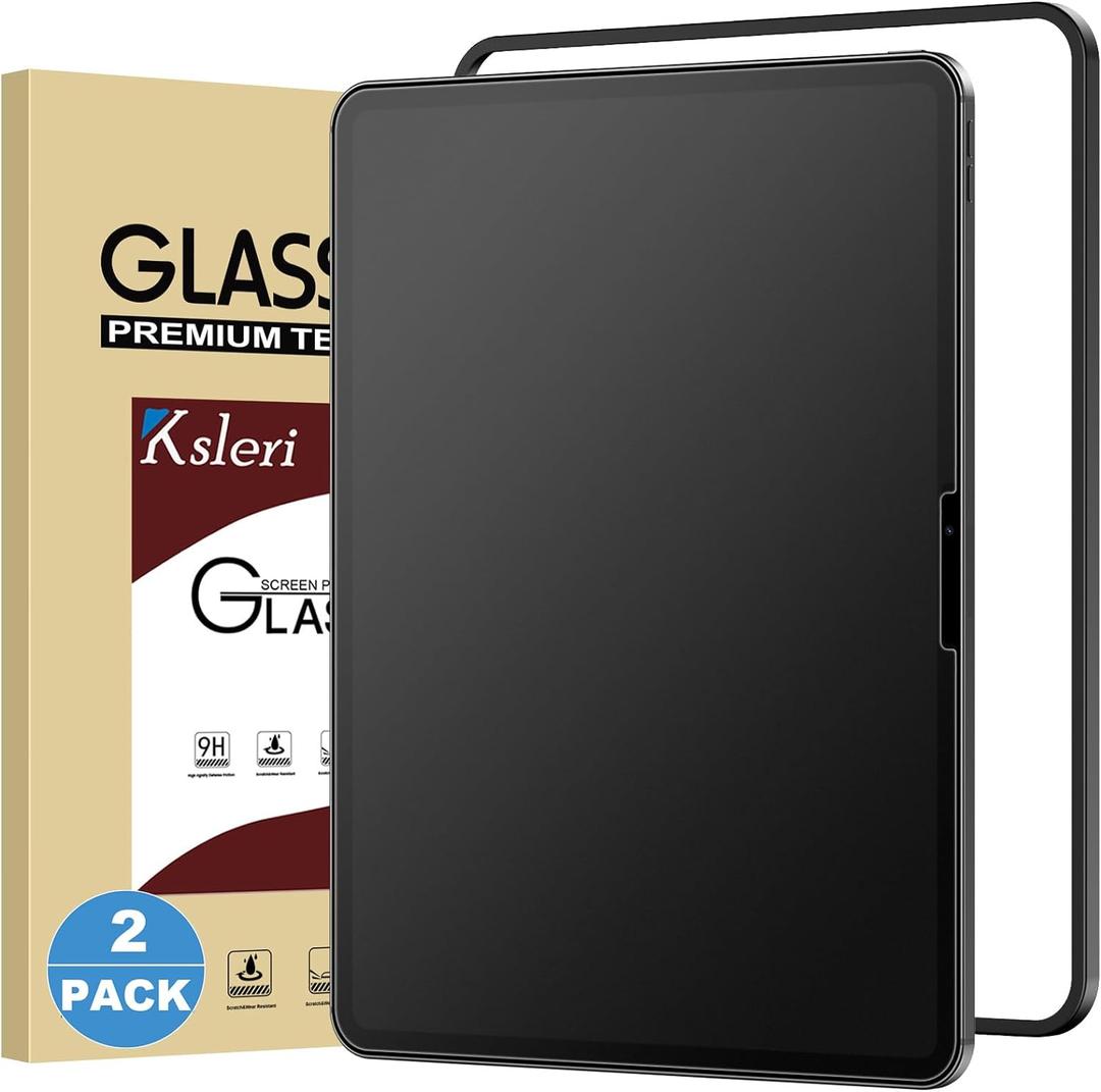 2 Pack for iPad Pro 11 Inch M5 2025 & M4 2024 Matte Glass Screen Protector (Not Privacy) Anti Glare Anti Fingerprint Tempered Glass with Alignment Frame, Face ID & Apple Pencil Compatible