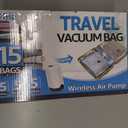 15 Packs Vacuum Bags for Travel with Rechargeable Pump, 3 Sizes Vacuum Seal Bags for Clothing, Compression Vacuum Travel Bags for Luggage, Vacuum Packing Bags for Closet Organization