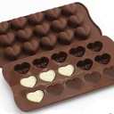 Heart Shaped Chocolate Silicone Mold 2PCS-15 Cavity Candy Jelly Silicone Molds for Valentine Anniversary Wedding Gift Wax Melts Mold Ice Cube Tray