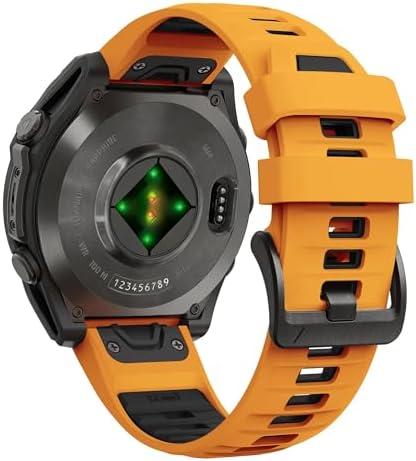 Abanen 22mm 26mm Dual Color Sport Silicone Watch Band for Garmin Fenix 8/ Instinct 3 / epix Pro, Soft Wrist strap with Matte Buckle for Fenix 7/6/5, Enduro, Quatix