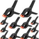 12 Pack Plastic Spring Clamps Set, 3 Sizes of Spring Clips 3.5 Inch, 4.5 Inch, 6 Inch Set, Black Heavy Duty Clips, Backdrop Clips, Woodworking Clamps, Plastic Clamps for Woodworking,Photography