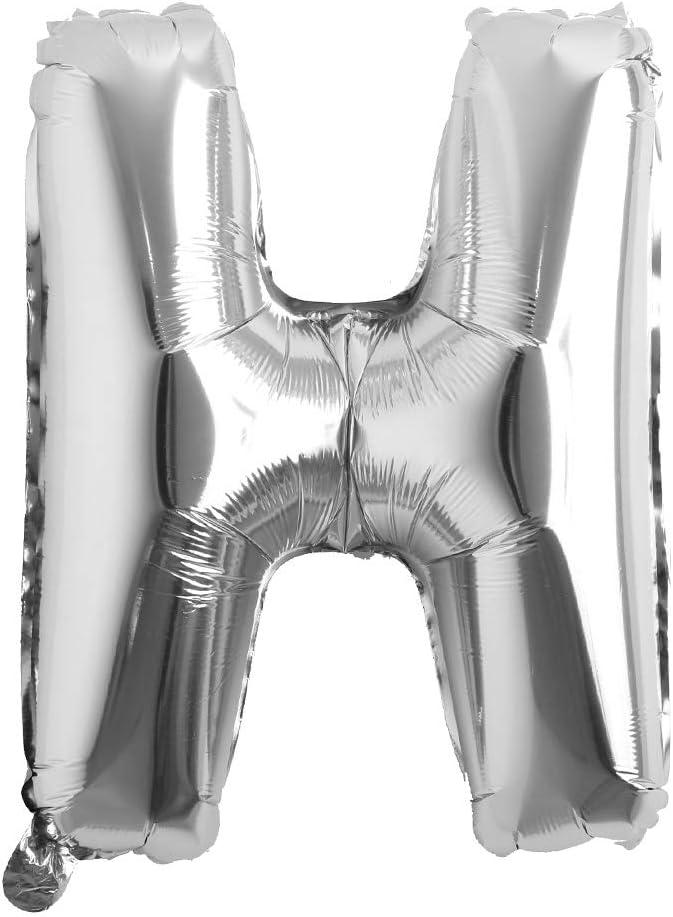 32 inch Letter Balloons Silver Alphabet Number Balloons Foil Mylar Party Wedding Bachelorette Birthday Bridal Shower Graduation Anniversary Celebration Decoration (32 inch H Silver)