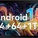 10 Inch Android Tablet, Octa-Core Processor, 24GB RAM 64GB ROM, IPS HD Display, Android 15, Dual Camera, 5000mAh Battery, Widevine L1 Certified, WiFi Bluetooth Tablets ﻿ (Black)