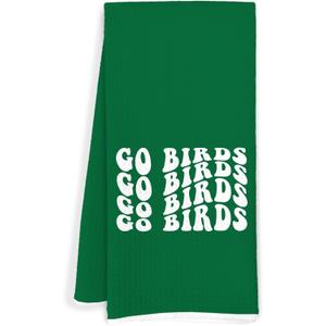 Green Go Birds Football Kitchen Towels, Football Lover Player Fan Gifts Decorative Hand Tea Towels for Bathroom, Sport Fan Gifts Dish Towel Dishcloth, 16x24 Inch