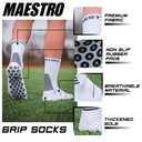 Maestro Soccer Grip Socks for Men and Women with Non-Slip Pads - Anti-Slip Socks Ideal for Football, Basketball, Sports - 3 Packs, Size 8-8.5