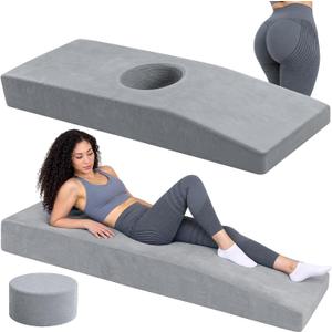 HerComfort Pillows BBL Bed with Hole | Extra Thick | Soft BBL Mattress for Sleeping After Surgery | Brazilian Butt Lift Recovery Foam Pillow | Includes Cushion | 71 x 22.4 x 8 Inch, Big