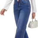 VIPONES Wide Leg Jeans for Women Trendy High Waisted Strechy Straight Leg Baggy Jeans Loose Denim Pants with Pockets