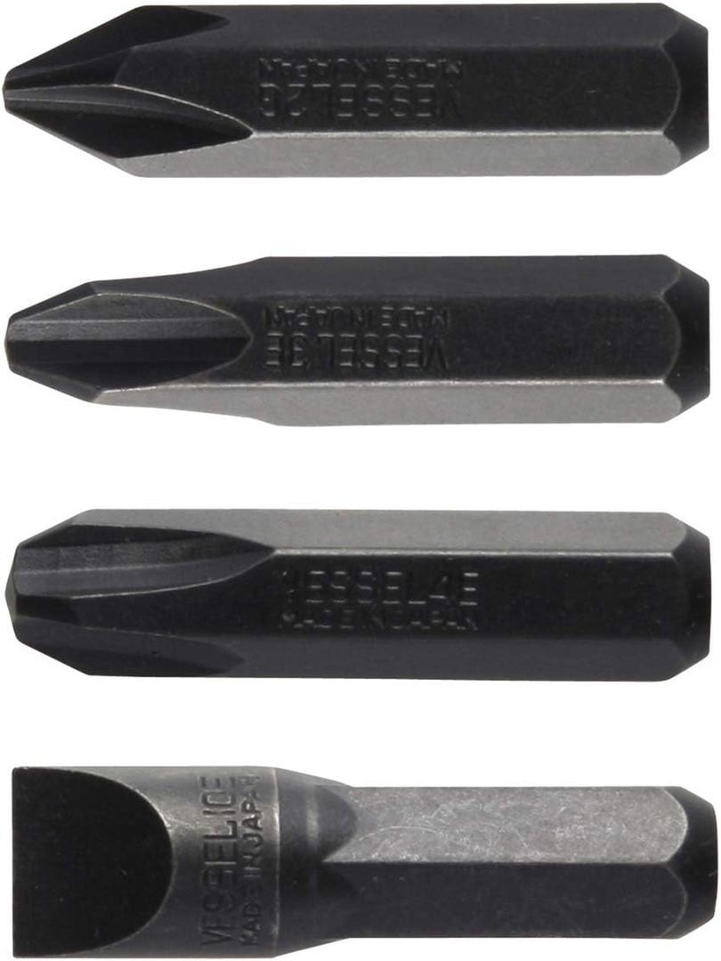 Vessel BS2500 Bit Set, Set of 4, For Impact Drivers