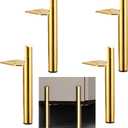 10 Inch Furniture Legs Gold Coffee Table Feet, Mid-Century Metal Furniture Leg for Sofa Cabinet Ottoman, Set of 4 Side Mounted Style Home DIY Replacement Feet