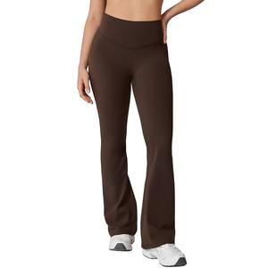 UNISSU Hugcurve No Front Seam High Waisted Flare Leggings for Women Bootcut Yoga Pants Buttery Soft Lounge Workout - 29.5'' Clay Brown Medium
