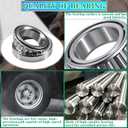 2 Sets 3500 lbs L68149 L44649 Bearing Kits for 1-3/8'' to 1-1/16'' #84 Spindle Boat Trailer Axle Bearing Kits with 171255TB Grease Seals,1.98'' Dust Caps, Cotter Pins, Axle Nuts & Washers