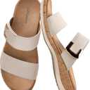 Littleplum Women Slides Sandals Arch Support Open Toe Slip on Sandals Soft Cushion Slippers Comfy Casual Summer Shoes for Walking,Beach,Travel, 10, Apricot