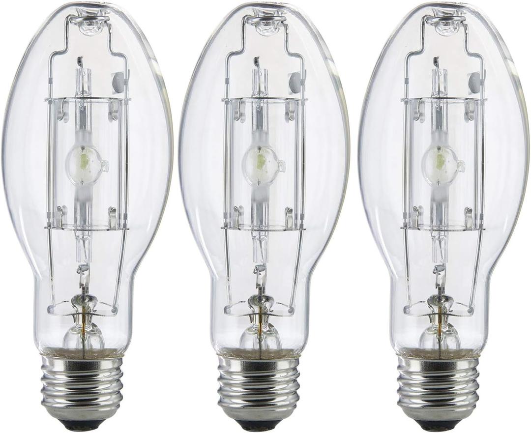 Bluex Bulbs 3 Pack MP150/U/MED 150 Watt Metal Halide ED17 Bulb, Medium Base, Clear Metal Halide Bulb 150W M102/O 4000K 13300 Lumens