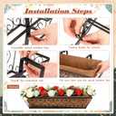 Wenqik 12 Set Window Deck Railing Planter Boxes with Coconut Liner 24" Balcony Railing Planter Metal Flower Box Hanging Decoration for Outdoor Fence Patio