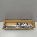 Black Curtain Rods for Windows 36"- 48", Decorative Drapery Rod Adjustable by Splicing, 5/8 inch Small Curtain Rod for Bedroom, Living Room, Kitchen and Outdoors