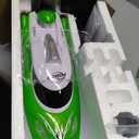 RC Boat-Remote Control Boat for Adults-High Speed 35+ KPH for Pool-Toys for Ages 8-13 (Green), 18 inches x 4 inches x 5 inches