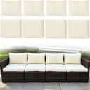 8 Piece Patio Cushion Covers Replacement, Beige