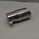 AUTOSAVER88 2.5 Inch Inlet Exhaust Tip, 2.5" Inlet 3" Outlet 6" Overall Length Chrome Polished Stainless Exhaust Pipe Tip for 2.5" Outer Diameter Tailpipe, Rolled Angle Cut, Bolt/ClampOn, Universal