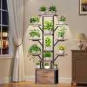 Plant Stand Indoor with Grow Lights - 12 Tiered Metal Plant Shelf with Drawer, 65" Large Plant Stand for Indoor Plants, Holds 16 Plant Pots, Flower Holder Plant Rack for Living room, Patio, Bedroom