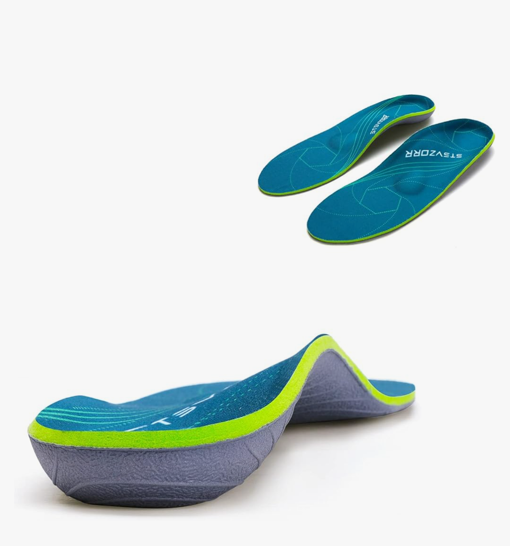 STSVZORR 220 lbs+ High Arch Support Insert Metatarsal Pad Pain Relief Men Women Plantar Fasciitis Insole Orthotic Flat Feet Heel Spur Comfort Standing All Day, Work Boots Shoe Insole, Size 8