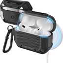 MOBOSI for AirPods Pro 2 Case Compatible with MagSafe with Cleaner Kit & Lock & Keychain, Full Body Shockproof Protective Case for Airpod Pro 2 Cover 1st/2nd Generation(2023/2022/2019), Black