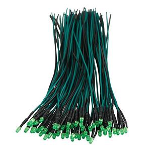 EDGELEC 50pcs 12 Volt 3mm Green LED Lights Emitting Diodes Pre Wired 7.9 Inch DC 12v LED Light Diffused Colored Lens Small LED Lamps