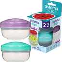 Sistema to GO PortionPod Food Storage Containers, Small Snack Pots, BPA - Free, Assorted Colours, 2 x 210 ml